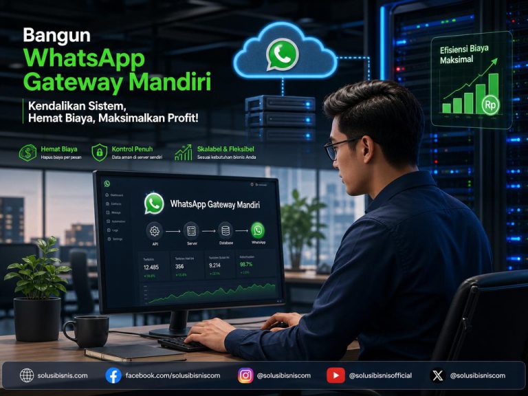 Ilustrasi server untuk membangun WhatsApp Gateway mandiri bagi efisiensi bisnis
