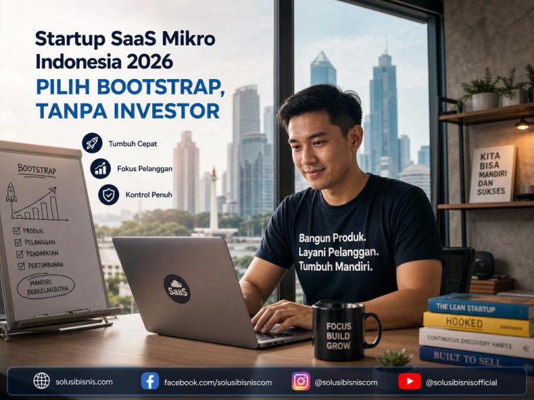 startup SaaS mikro Indonesia yang tumbuh cepat dengan model bootstrap tanpa investor