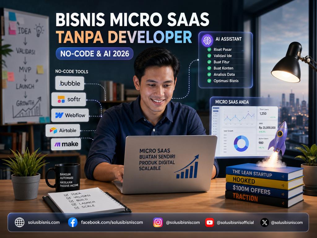 cara membangun bisnis micro saas tanpa developer dengan no-code dan ai