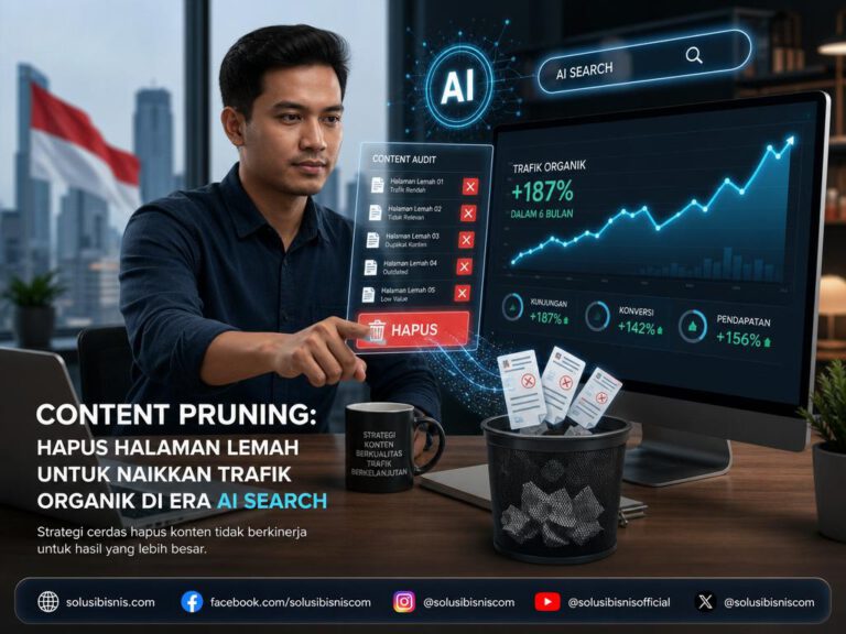 content pruning untuk meningkatkan trafik organik website bisnis di era AI search