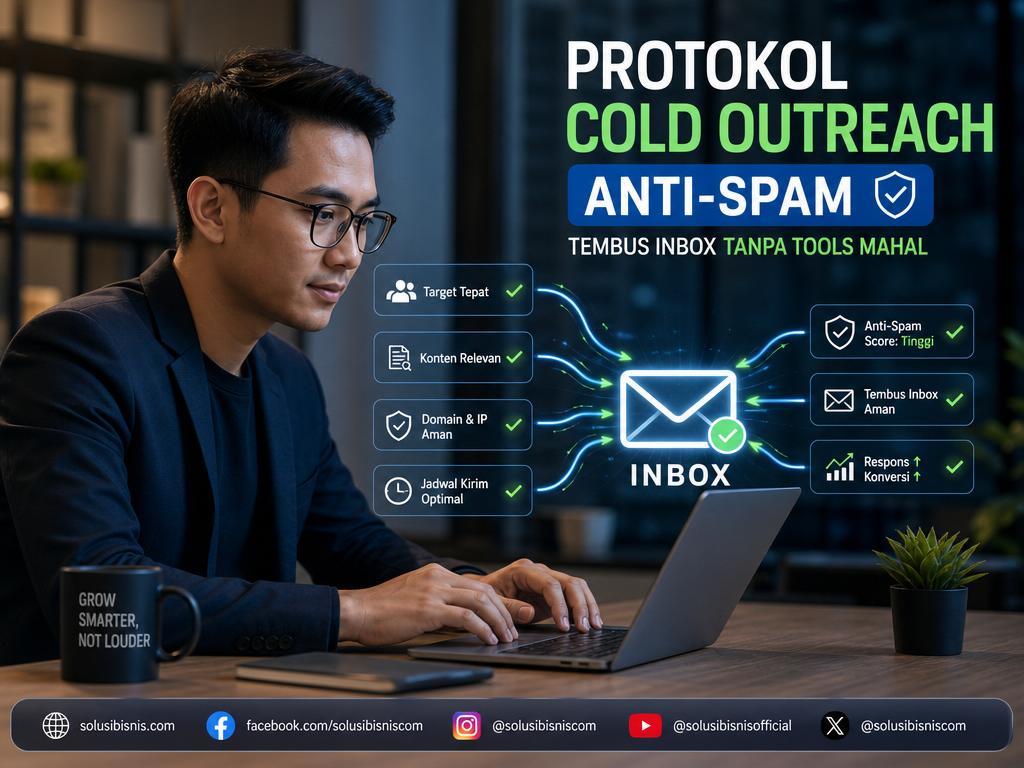 Ilustrasi amplop email yang sukses menembus barikade spam, melambangkan keberhasilan protokol cold outreach.