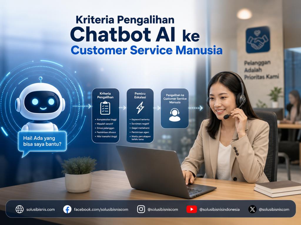 Kriteria Memutuskan Pengalihan Percakapan Chatbot AI ke Customer Service Manusia Berdasarkan Risiko Transaksi