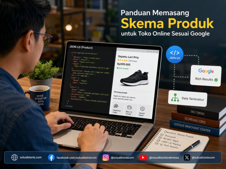 Ilustrasi panduan memasang skema produk untuk toko online