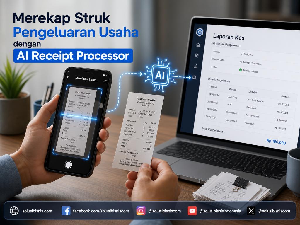 Merekap Struk Pengeluaran Usaha Menjadi Laporan Kas Spreadsheet Menggunakan Bantuan AI Vision